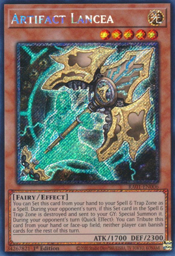Artifact Lancea - RA01-EN006 - Platinum Secret Rare 1st Edition