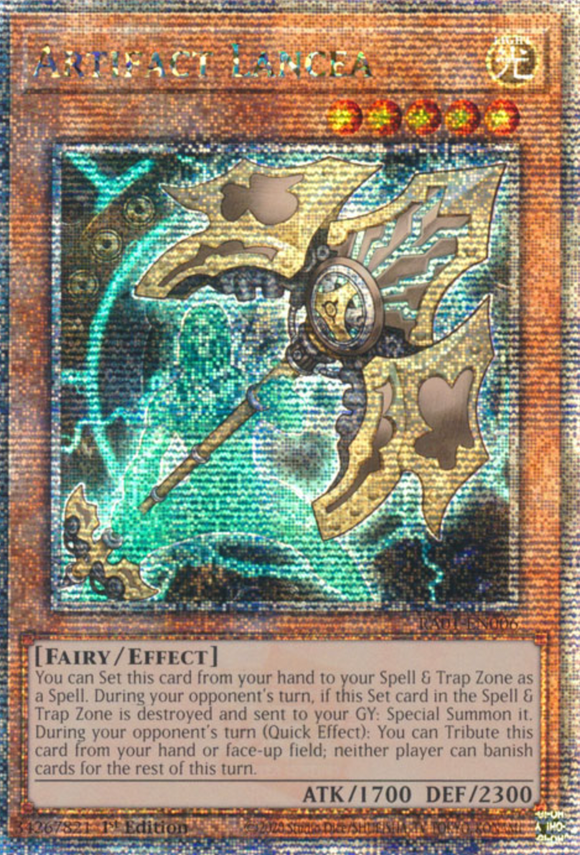 Artifact Lancea - RA01-EN006 - Quarter Century Secret Rare 1st Edition