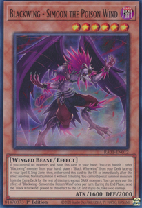 Blackwing - Simoon the Poison Wind - RA01-EN012 - Super Rare 1st Edition