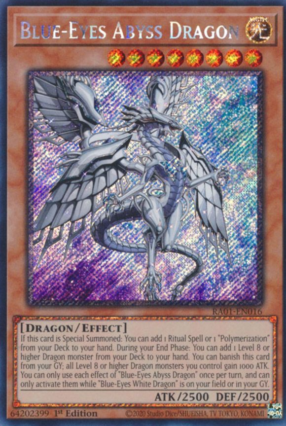 Blue-Eyes Abyss Dragon - RA01-EN016 - Platinum Secret Rare 1st Edition