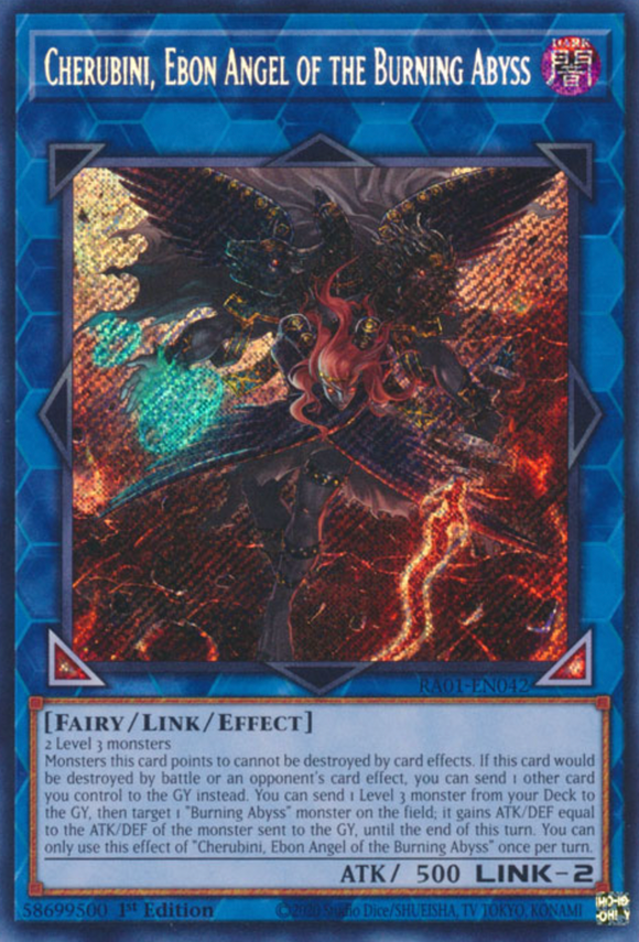 Cherubini, Ebon Angel of the Burning Abyss - RA01-EN042 - Secret Rare 1st Edition
