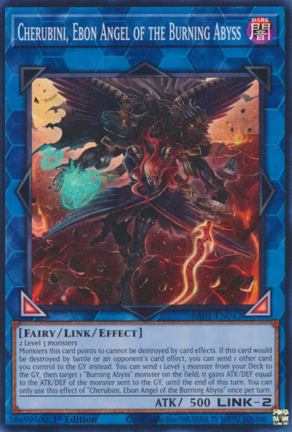 Cherubini, Ebon Angel of the Burning Abyss - RA01-EN042 - Super Rare 1st Edition