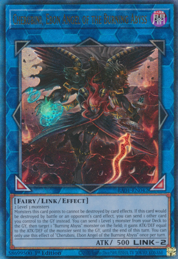 Cherubini, Ebon Angel of the Burning Abyss - RA01-EN042 - Ultimate Rare 1st Edition