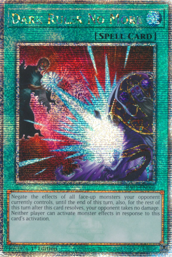 Dark Ruler No More - RA01-EN060 - Quarter Century Secret Rare 1st Edition