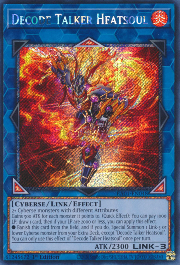 Decode Talker Heatsoul - RA01-EN048 - Platinum Secret Rare 1st Edition