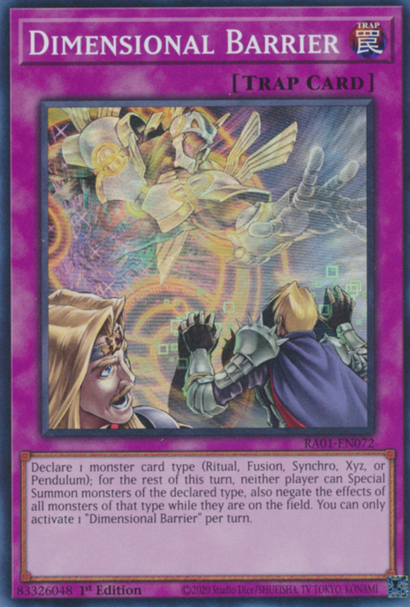 Dimensional Barrier - RA01-EN072 - Super Rare 1st Edition