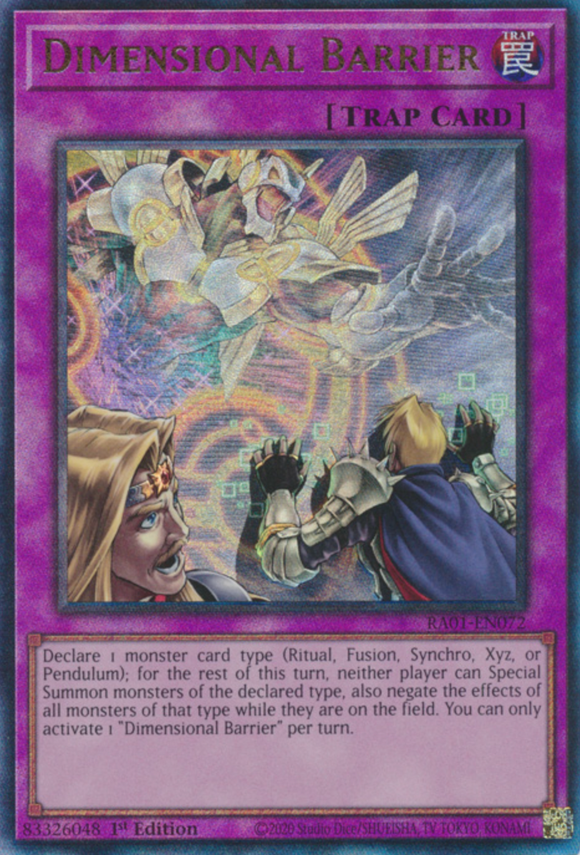 Dimensional Barrier - RA01-EN072 - Ultimate Rare 1st Edition