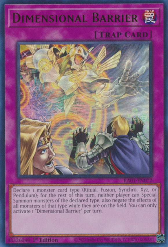 Dimensional Barrier - RA01-EN072 - Ultra Rare 1st Edition