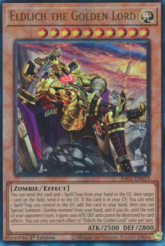Eldlich the Golden Lord (Alt. Art) - RA01-EN019 - Ultimate Rare 1st Edition