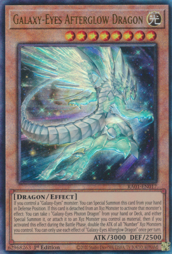 Galaxy-Eyes Afterglow Dragon - RA01-EN017- Ultra Rare 1st Edition