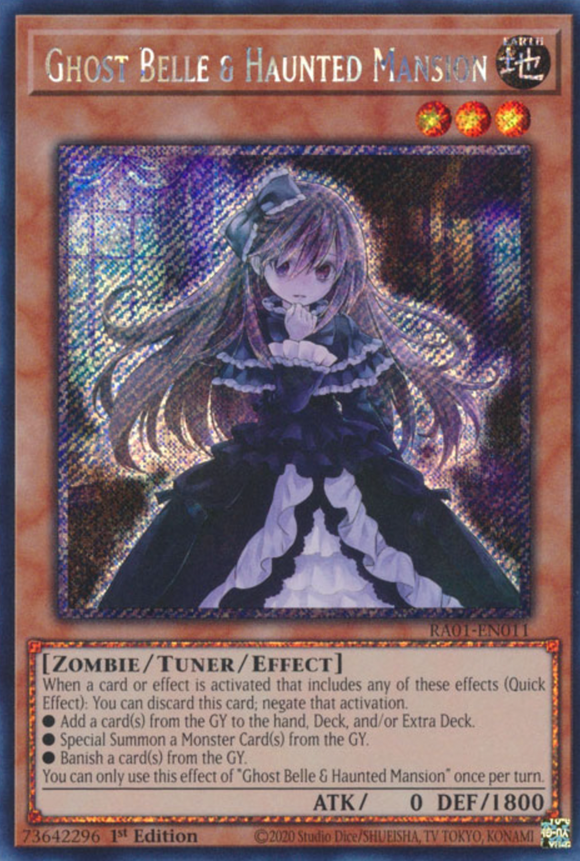 Ghost Belle & Haunted Mansion - RA01-EN011 - Platinum Secret Rare 1st Edition