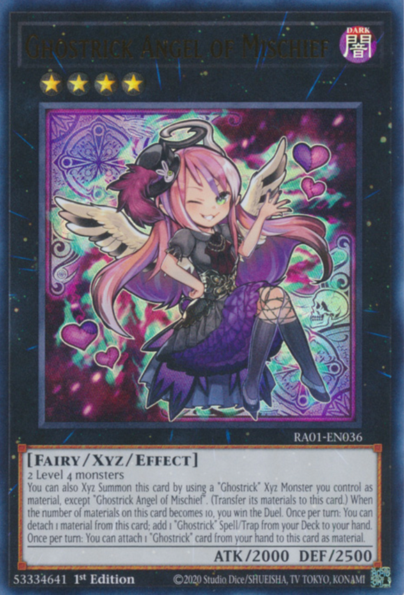 Ghostrick Angel of Mischief - RA01-EN036 - Ultimate Rare 1st Edition