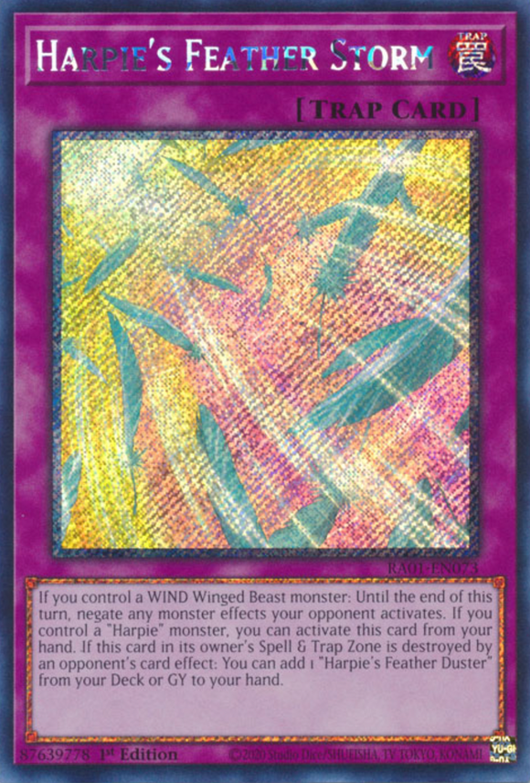 Harpie's Feather Storm - RA01-EN073 - Platinum Secret Rare 1st Edition
