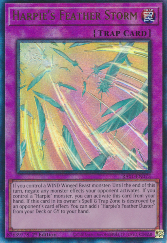 Harpie's Feather Storm - RA01-EN073 - Ultimate Rare 1st Edition