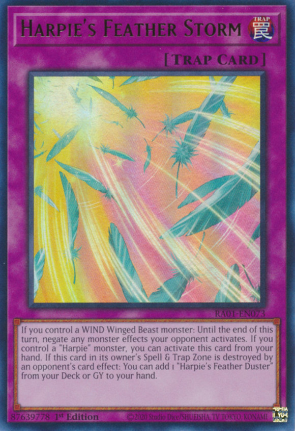 Harpie's Feather Storm - RA01-EN073 - Ultra Rare 1st Edition