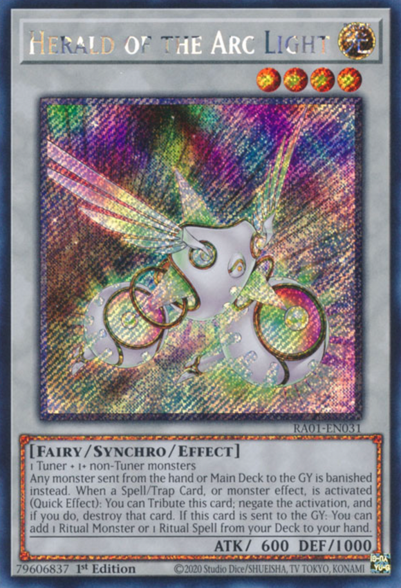 Herald of the Arc Light - RA01-EN031 - Platinum Secret Rare 1st Edition