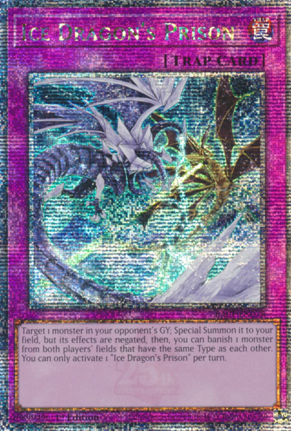 Ice Dragon's Prison - RA01-EN078 - Quarter Century Secret Rare 1st Edition