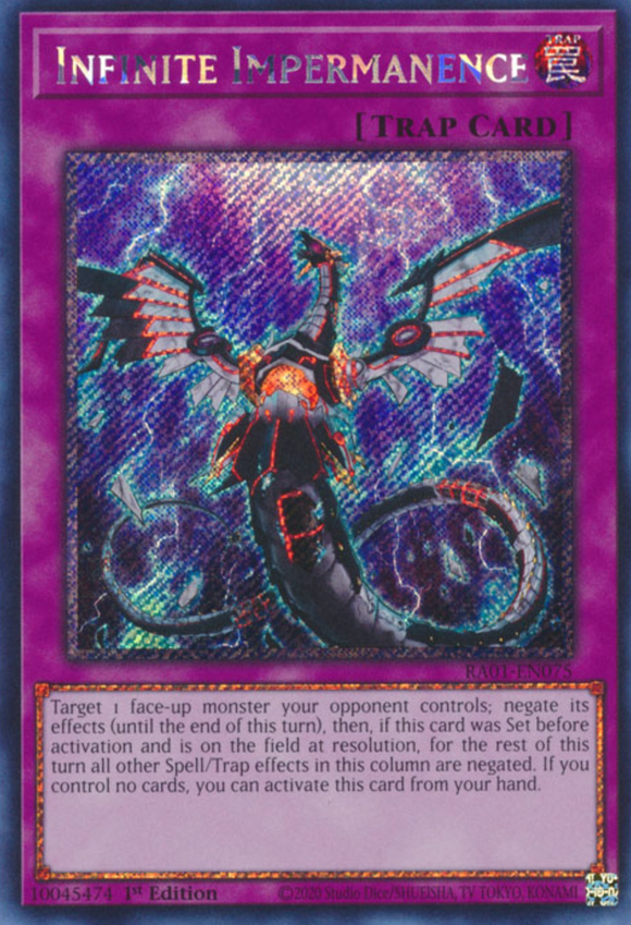 Infinite Impermanence - RA01-EN075 - Platinum Secret Rare 1st Edition