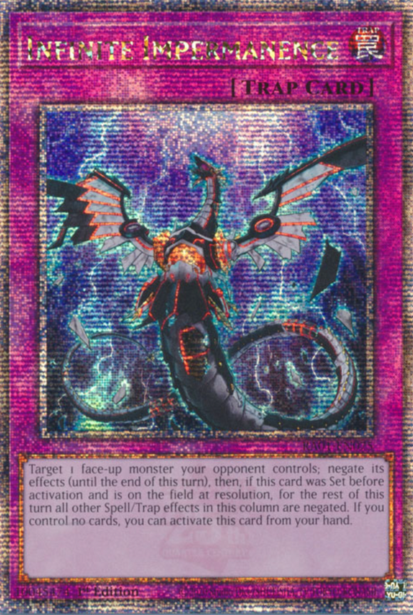 Infinite Impermanence - RA01-EN075 - Quarter Century Secret Rare 1st Edition