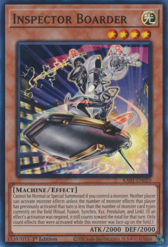 Inspector Boarder - RA01-EN010 - Super Rare 1st Edition