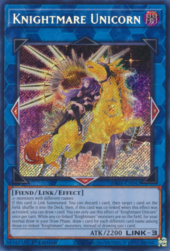 Knightmare Unicorn (Alt. Art) - RA01-EN043 - Secret Rare 1st Edition