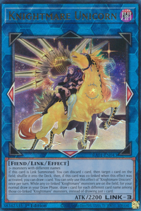 Knightmare Unicorn (Alt. Art) - RA01-EN043 - Ultimate Rare 1st Edition