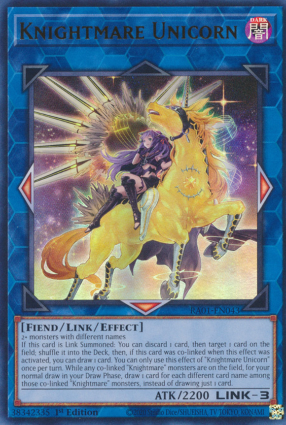 Knightmare Unicorn (Alt. Art) - RA01-EN043 - Ultra Rare 1st Edition