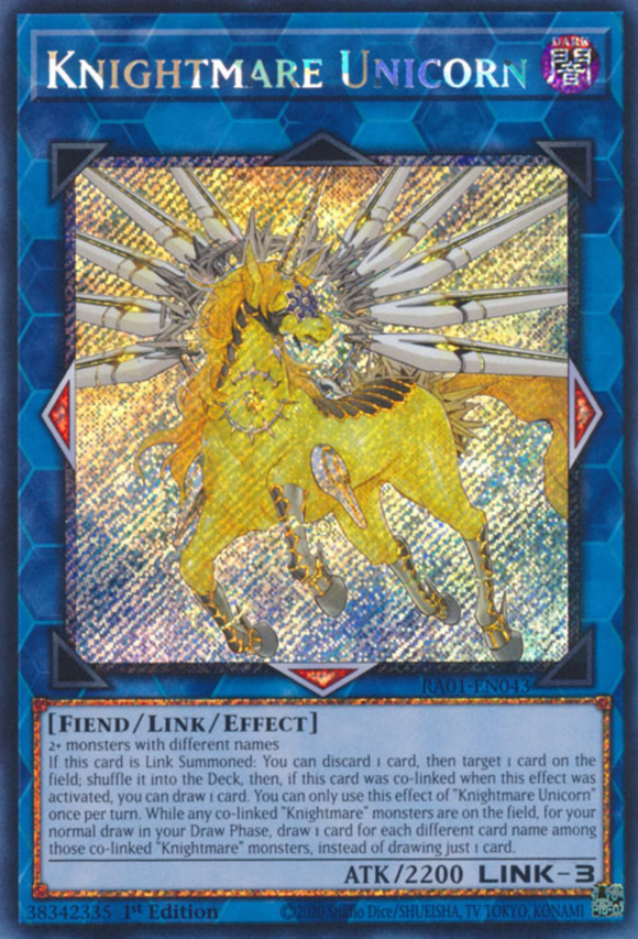 Knightmare Unicorn - RA01-EN043 - Platinum Secret Rare 1st Edition