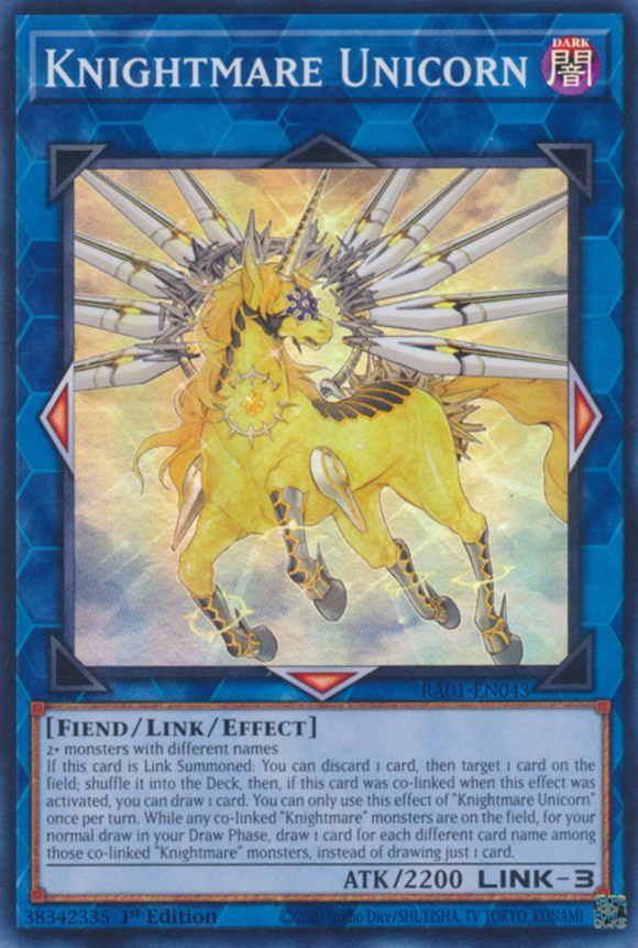 Knightmare Unicorn - RA01-EN043 - Super Rare 1st Edition