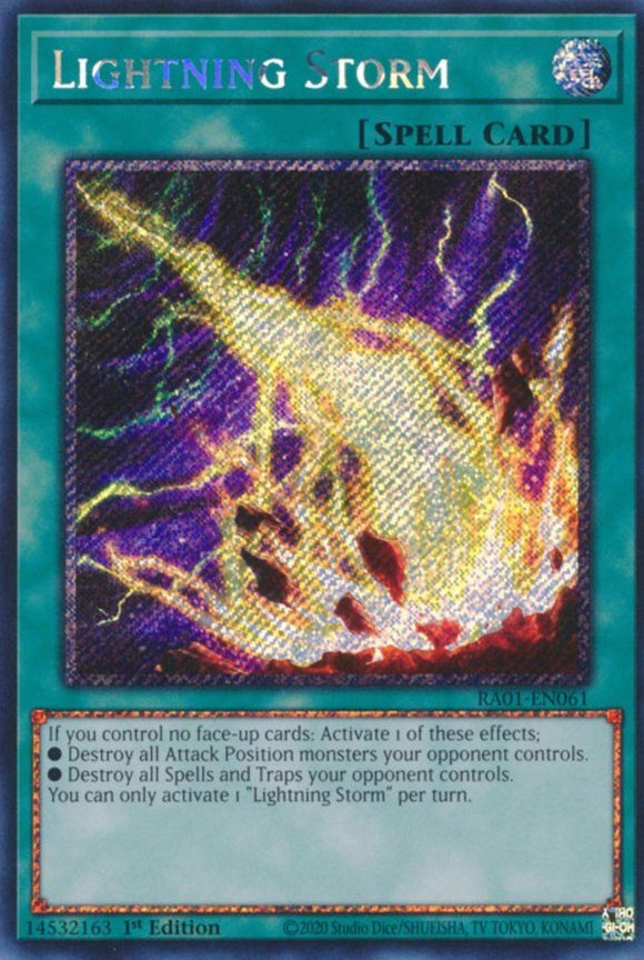 Lightning Storm - RA01-EN061 - Platinum Secret Rare 1st Edition