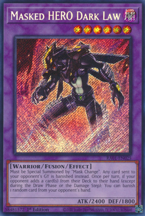 Masked HERO Dark Law - RA01-EN025 - Secret Rare 1st Edition