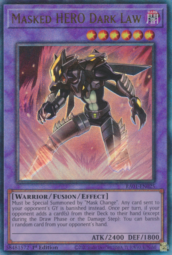 Masked HERO Dark Law - RA01-EN025 - Ultimate Rare 1st Edition