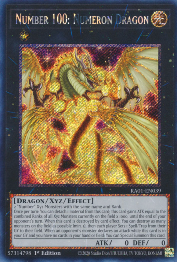 Number 100: Numeron Dragon - RA01-EN039 - Platinum Secret Rare 1st Edition