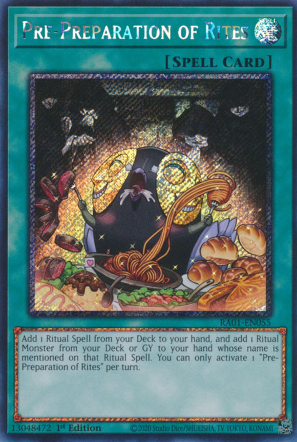 Pre-Preparation of Rites - RA01-EN055 - Platinum Secret Rare 1st Edition