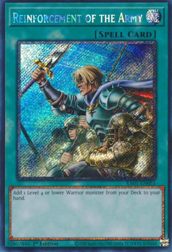 Reinforcement of the Army - RA01-EN051 - Platinum Secret Rare 1st Edition