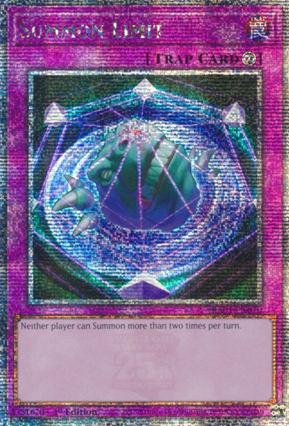 Summon Limit - RA01-EN070 - Quarter Century Secret Rare 1st Edition