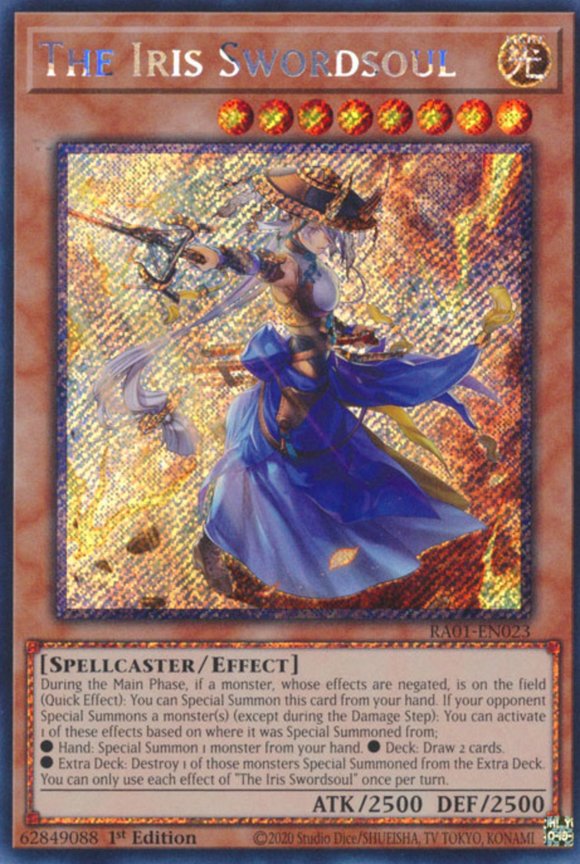 The Iris Swordsoul - RA01-EN023 - Platinum Secret Rare 1st Edition