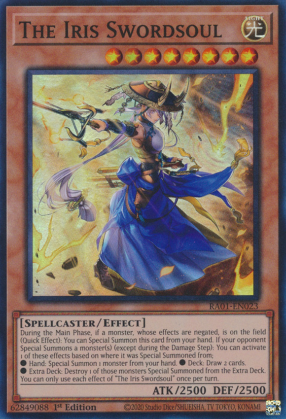 The Iris Swordsoul - RA01-EN023 - Super Rare 1st Edition