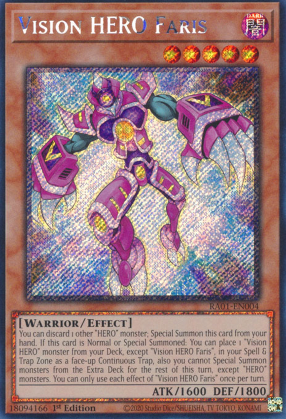Vision HERO Faris - RA01-EN004 - Platinum Secret Rare 1st Edition