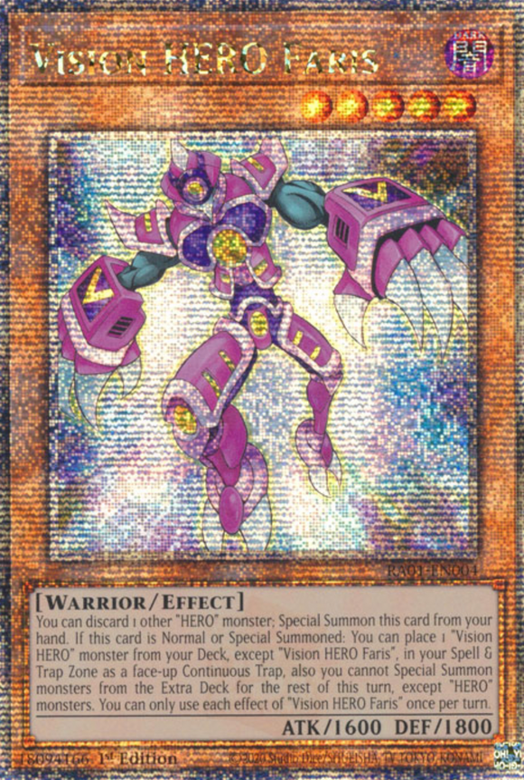 Vision HERO Faris - RA01-EN004 - Quarter Century Secret Rare 1st Edition