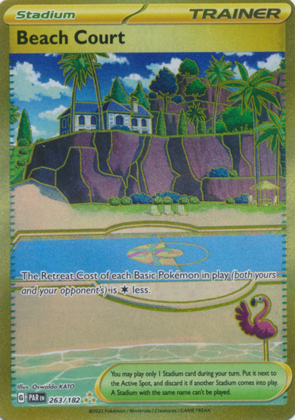 beach court gold pokemon card Beach Court - 263/182
