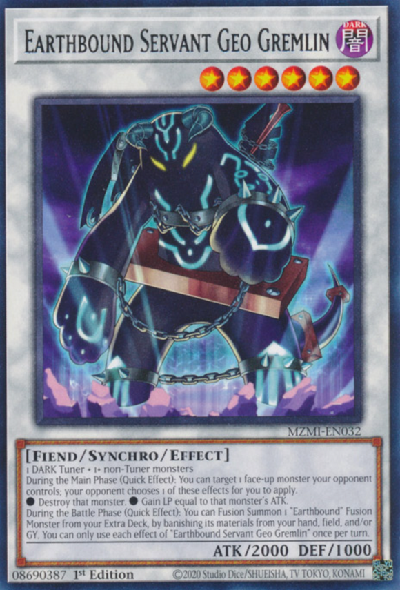 Earthbound Servant Geo Gremlin - MZMI-EN032 - Rare 1st Edition