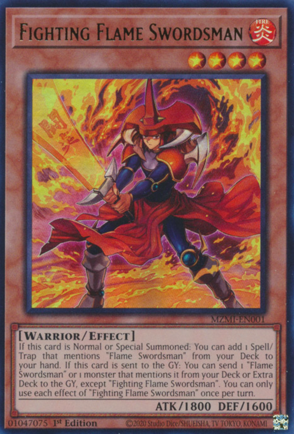 Fighting Flame Swordsman - MZMI-EN001 - Ultra Rare 1st Edition