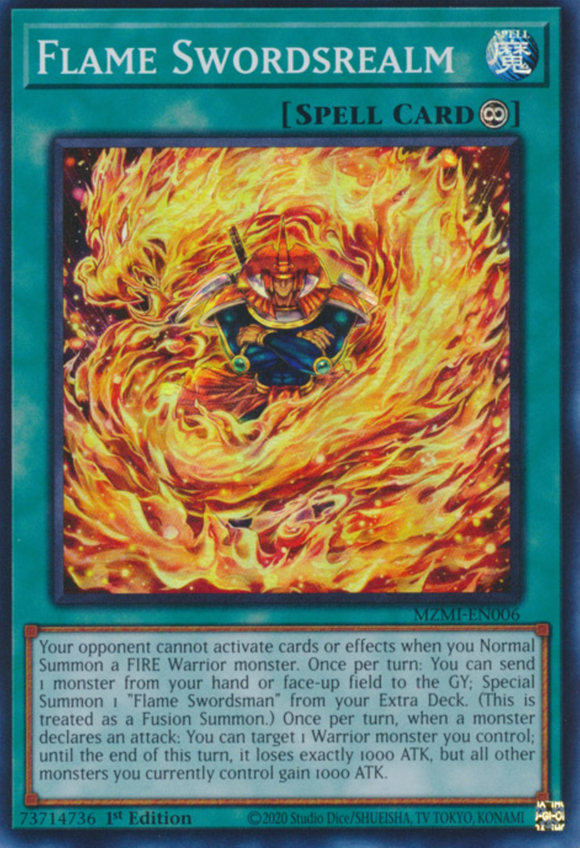 Flame Swordsrealm - MZMI-EN006 - Super Rare 1st Edition