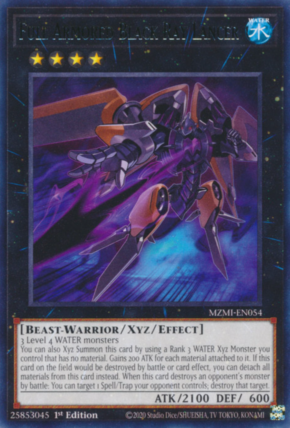 Full Armored Black Ray Lancer - MZMI-EN054 - Rare 1st Edition