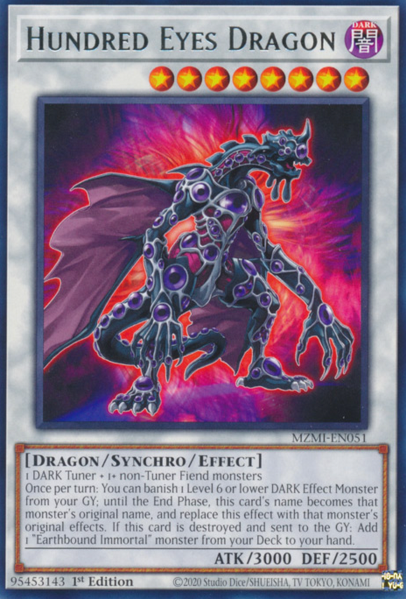 Hundred Eyes Dragon - MZMI-EN051 - Rare 1st Edition