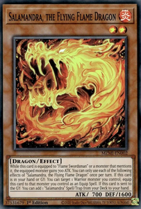 Salamandra, the Flying Flame Dragon - MZMI-EN002 - Super Rare 1st Edition