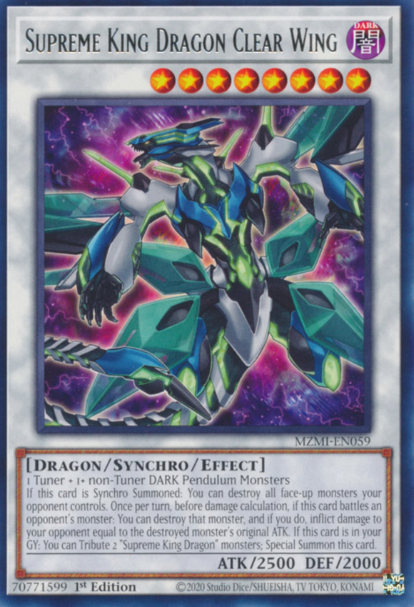 Supreme King Dragon Clear Wing - MZMI-EN059 - Rare 1st Edition