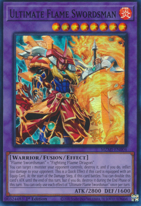 Ultimate Flame Swordsman - MZMI-EN004 - Super Rare 1st Edition