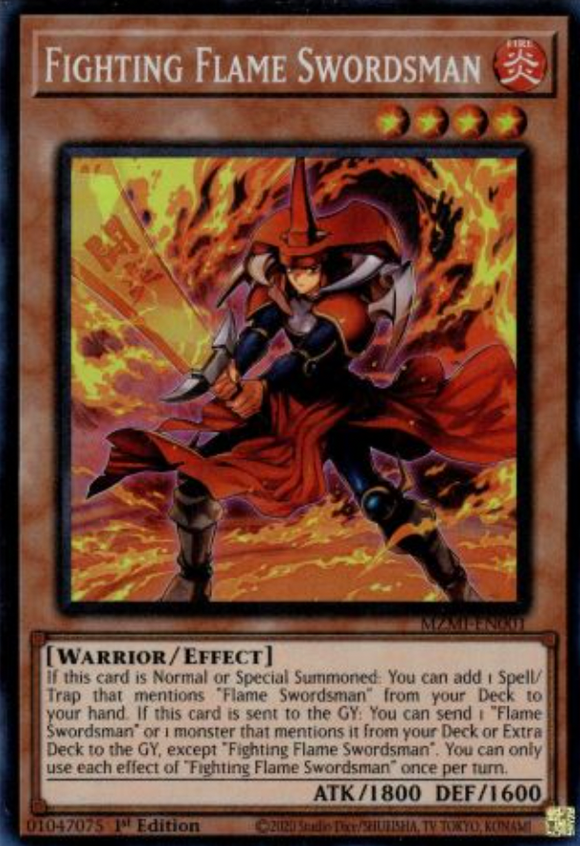 Fighting Flame Swordsman - MZMI-EN001 - Collector's Rare 1st Edition